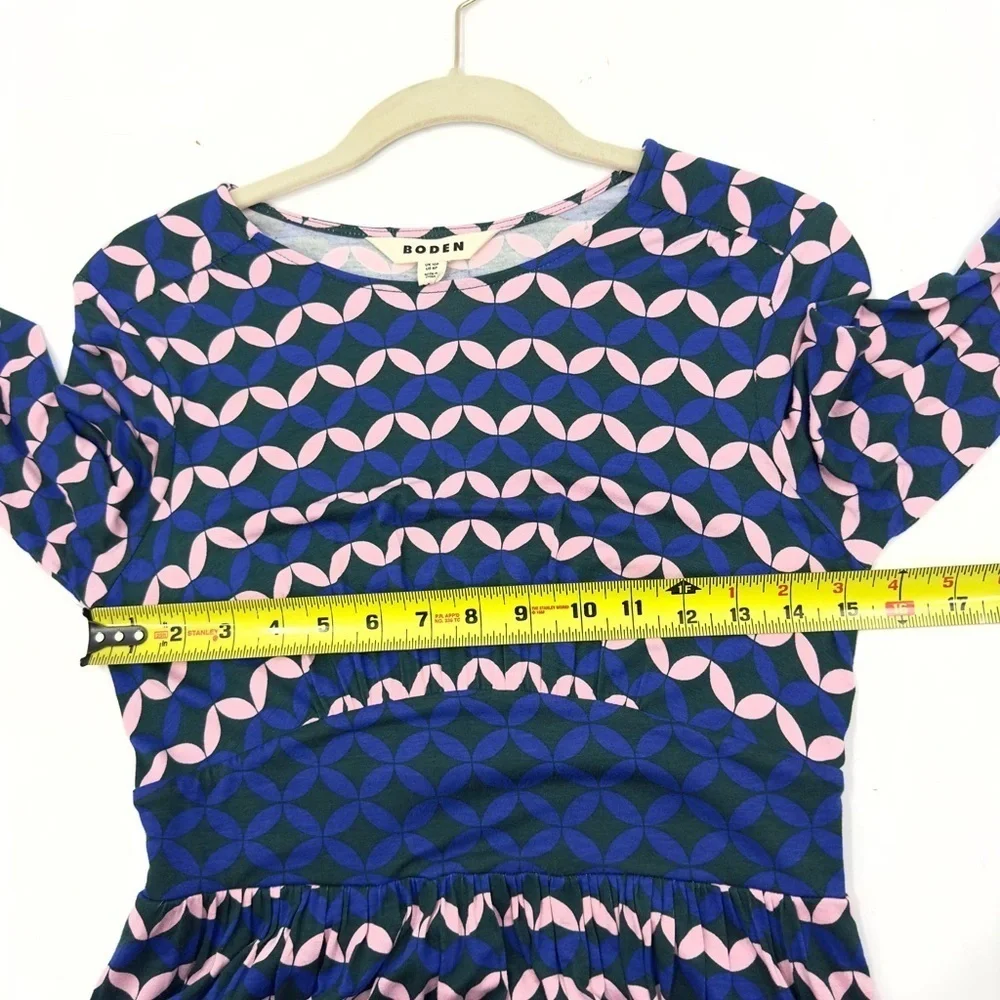 Boden Thea Midi Dress Womens 6 Petite Pockets Jersey Soft Stretch Artsy Colorful